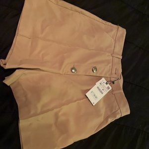 Zara Khaki XL Pleated Shorts